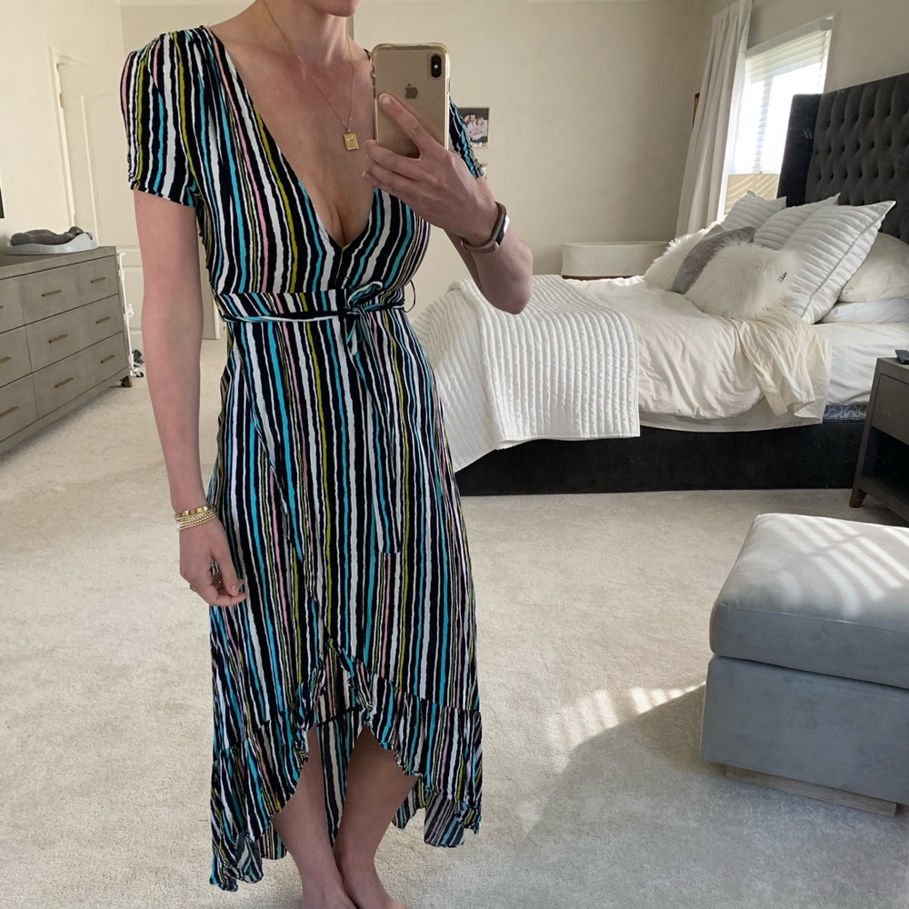 South Moon Under multicolor stripe wrap dress